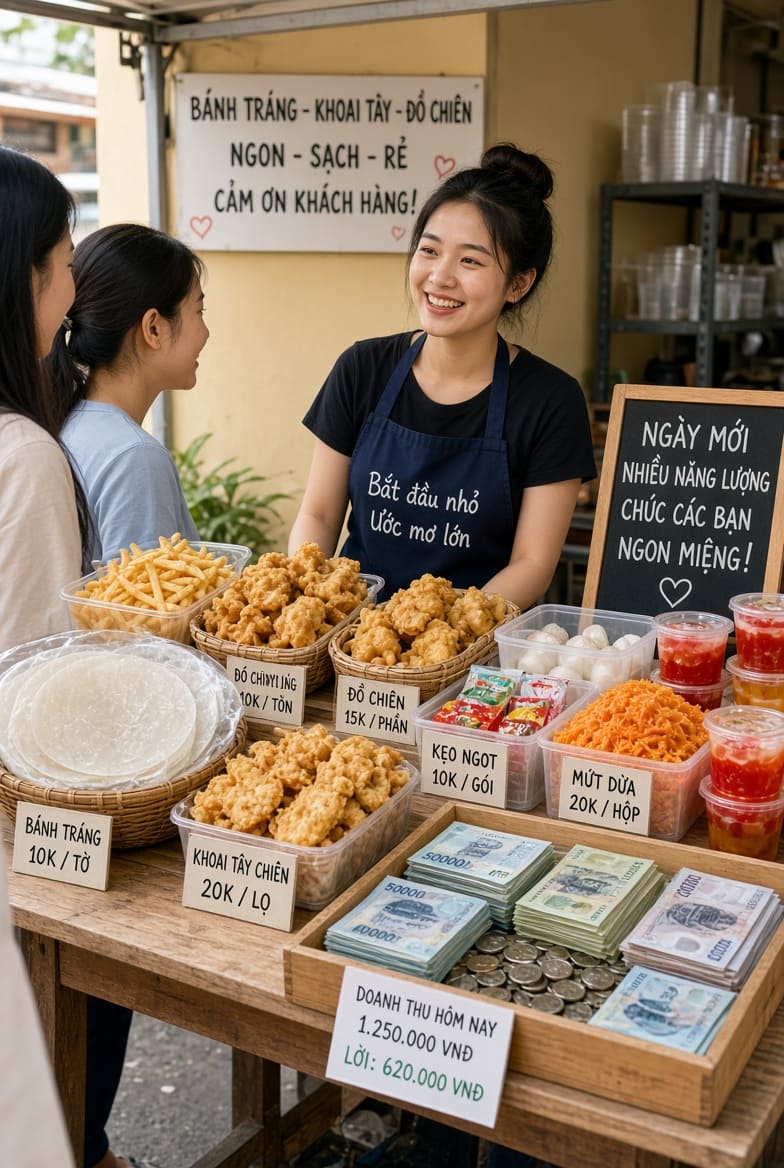 Cẩm Nang Kinh Doanh Đồ Ăn Vặt Vốn Ít Lời Nhiều Cho Người Mới