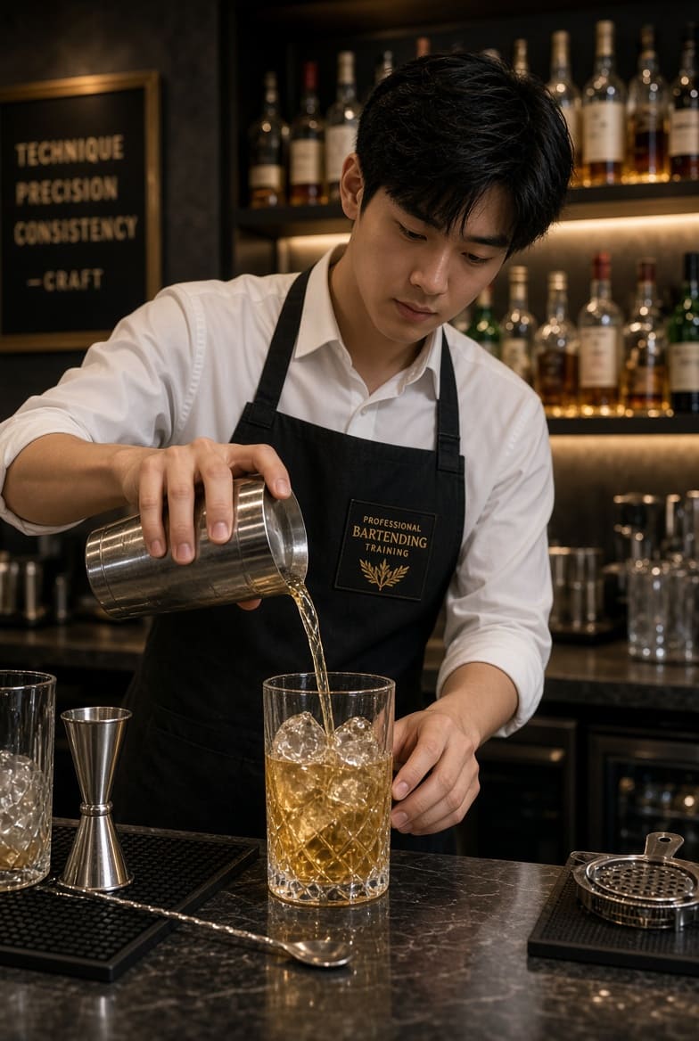Kỹ Thuật Pha Chế Đồ Uống Chuẩn Quầy Bar Cho Người Học Nghề