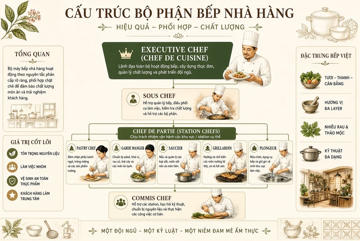 Nghề Bếp Là Gì? Toàn Cảnh Các Vị Trí Trong Gian Bếp Nhà Hàng