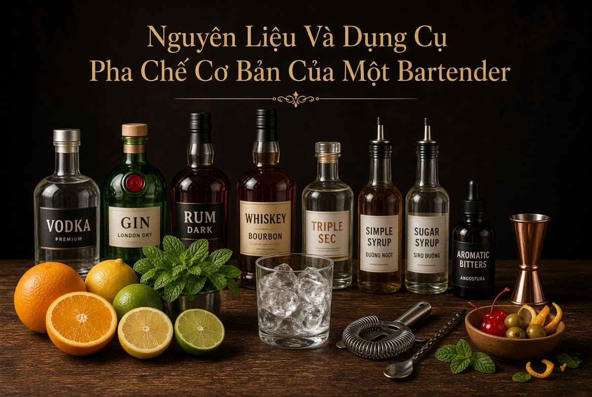 Nguyên Liệu Và Dụng Cụ Pha Chế Cơ Bản Của Một Bartender